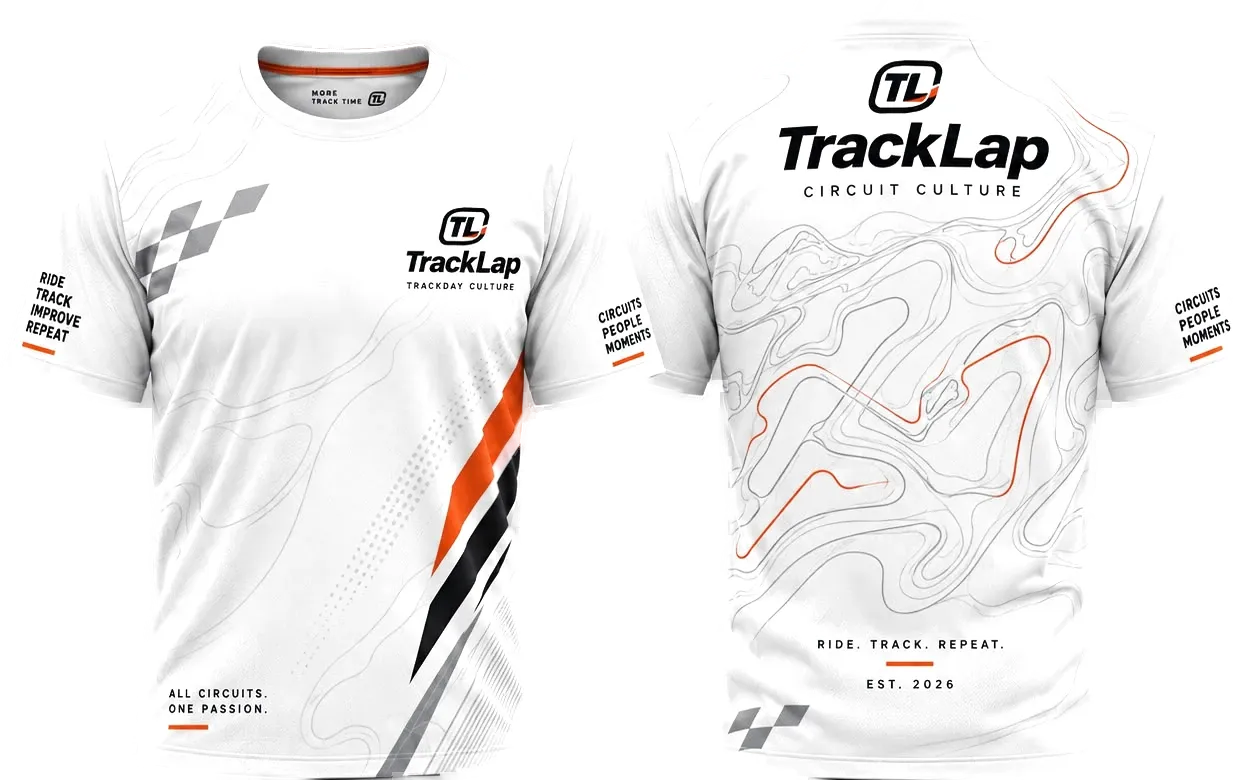 Camiseta deportiva transpirable TrackLap Circuit Culture, delante y detrás